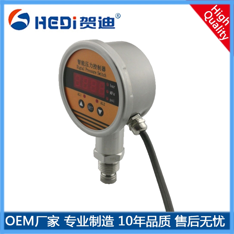 標(biāo)準(zhǔn)通用型智能壓力控制器HDK104數(shù)顯壓力測(cè)控產(chǎn)品廣泛應(yīng)用于塑料石油機(jī)械設(shè)備上數(shù)顯儀表